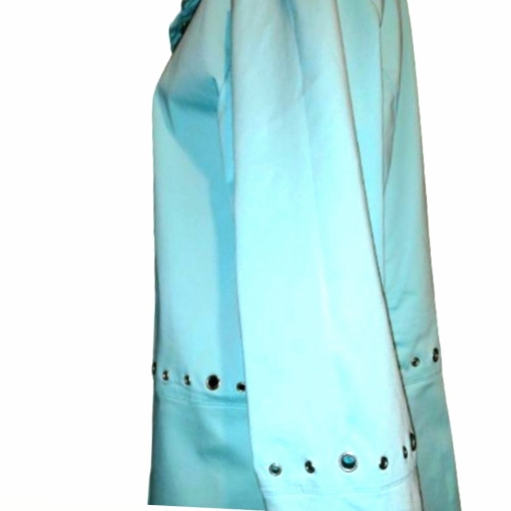 NANCY BOLEN City Girl - Blazer w/Riveted Cutouts - Aqua - 18 - Like New - Picture 11 of 15